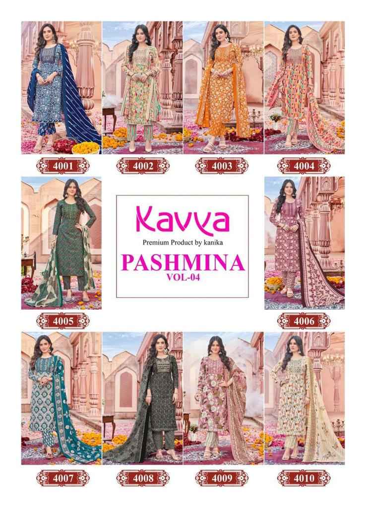 Kavya Pashmina Vol 4 Pashmina Cotton Kurti Combo 10 pcs Catalogue