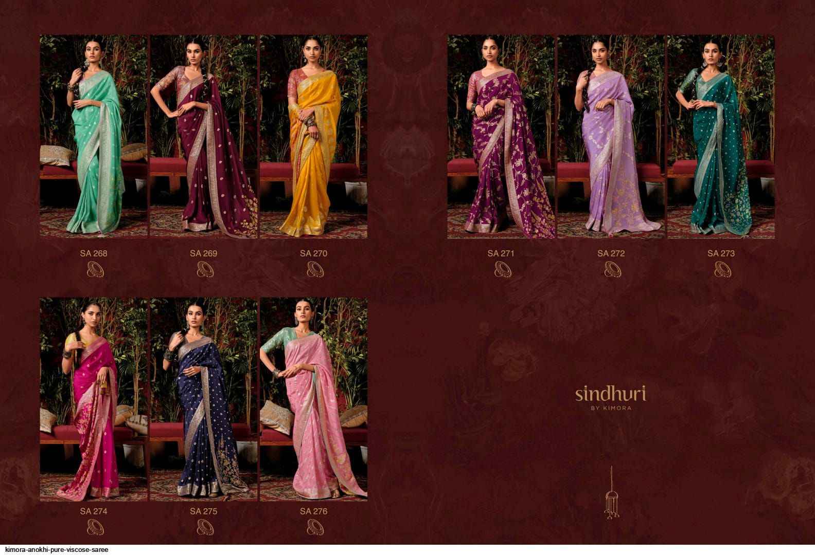Kimora Anokhi Pure Viscose Dola Silk Saree (9 Pc Catalog)