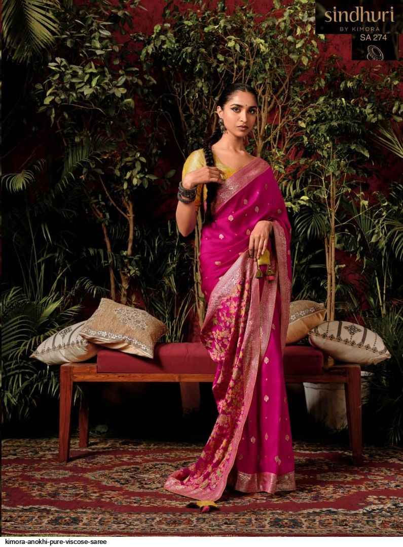 Kimora Anokhi Pure Viscose Dola Silk Saree (9 Pc Catalog)