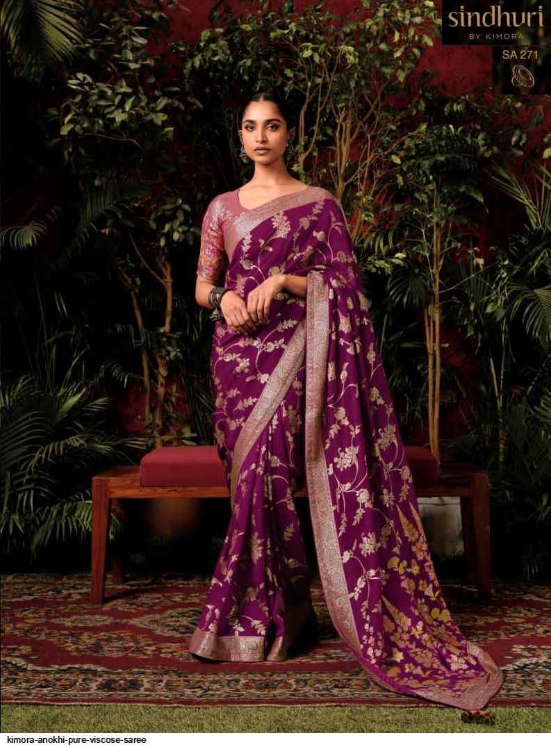 Kimora Anokhi Pure Viscose Dola Silk Saree (9 Pc Catalog)