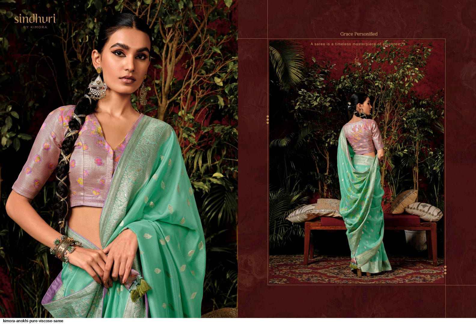 Kimora Anokhi Pure Viscose Dola Silk Saree (9 Pc Catalog)