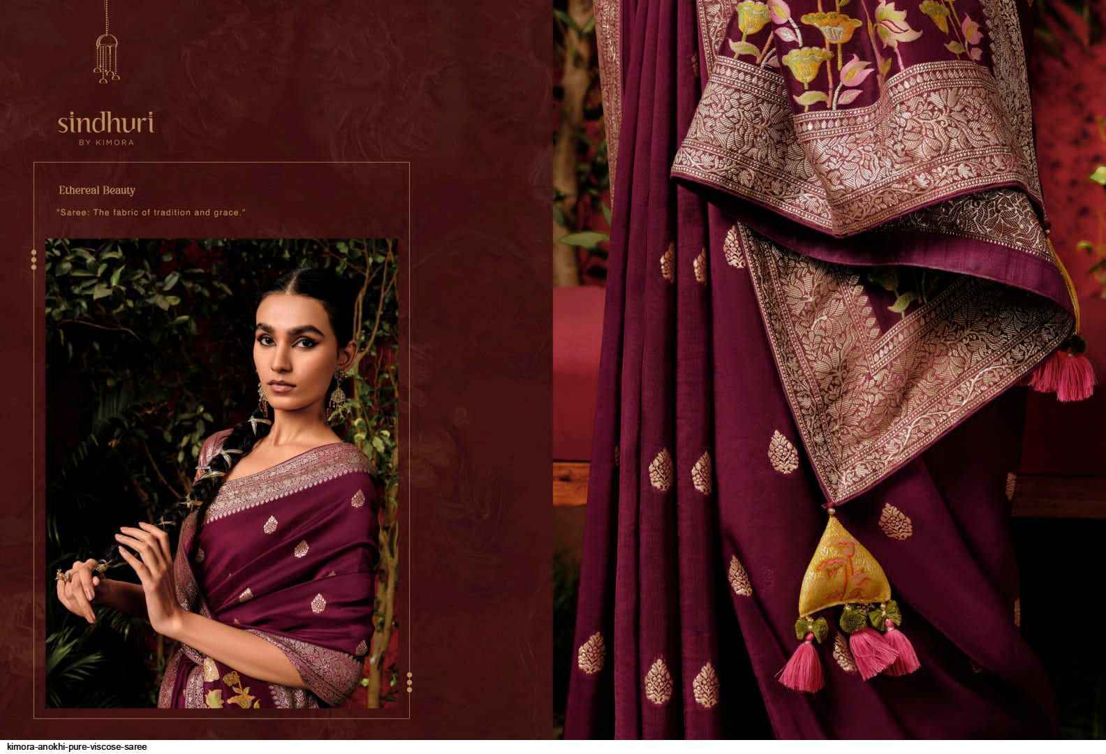 Kimora Anokhi Pure Viscose Dola Silk Saree (9 Pc Catalog)