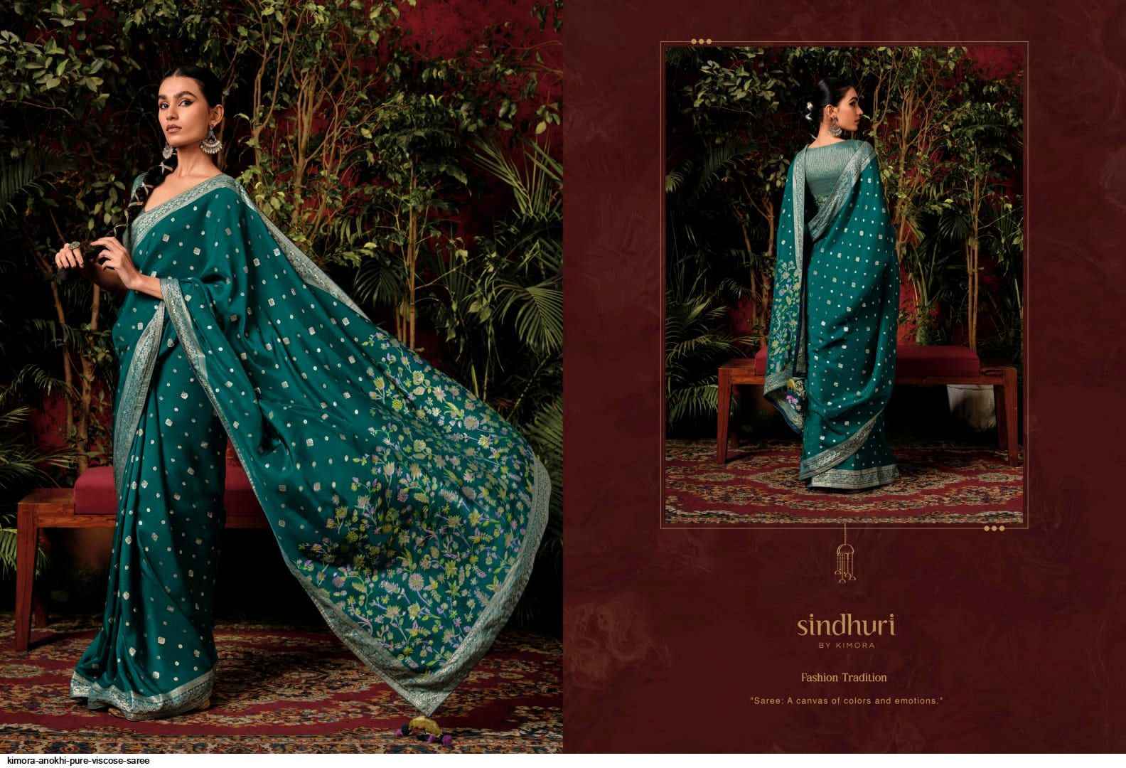 Kimora Anokhi Pure Viscose Dola Silk Saree (9 Pc Catalog)