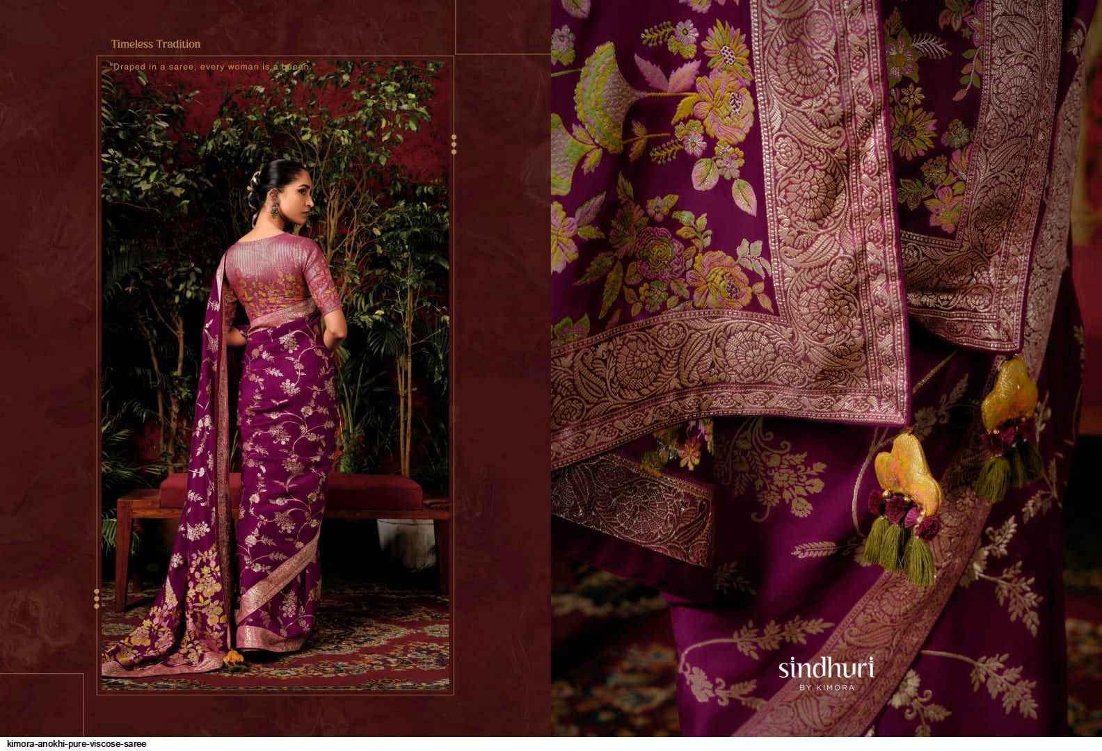 Kimora Anokhi Pure Viscose Dola Silk Saree (9 Pc Catalog)