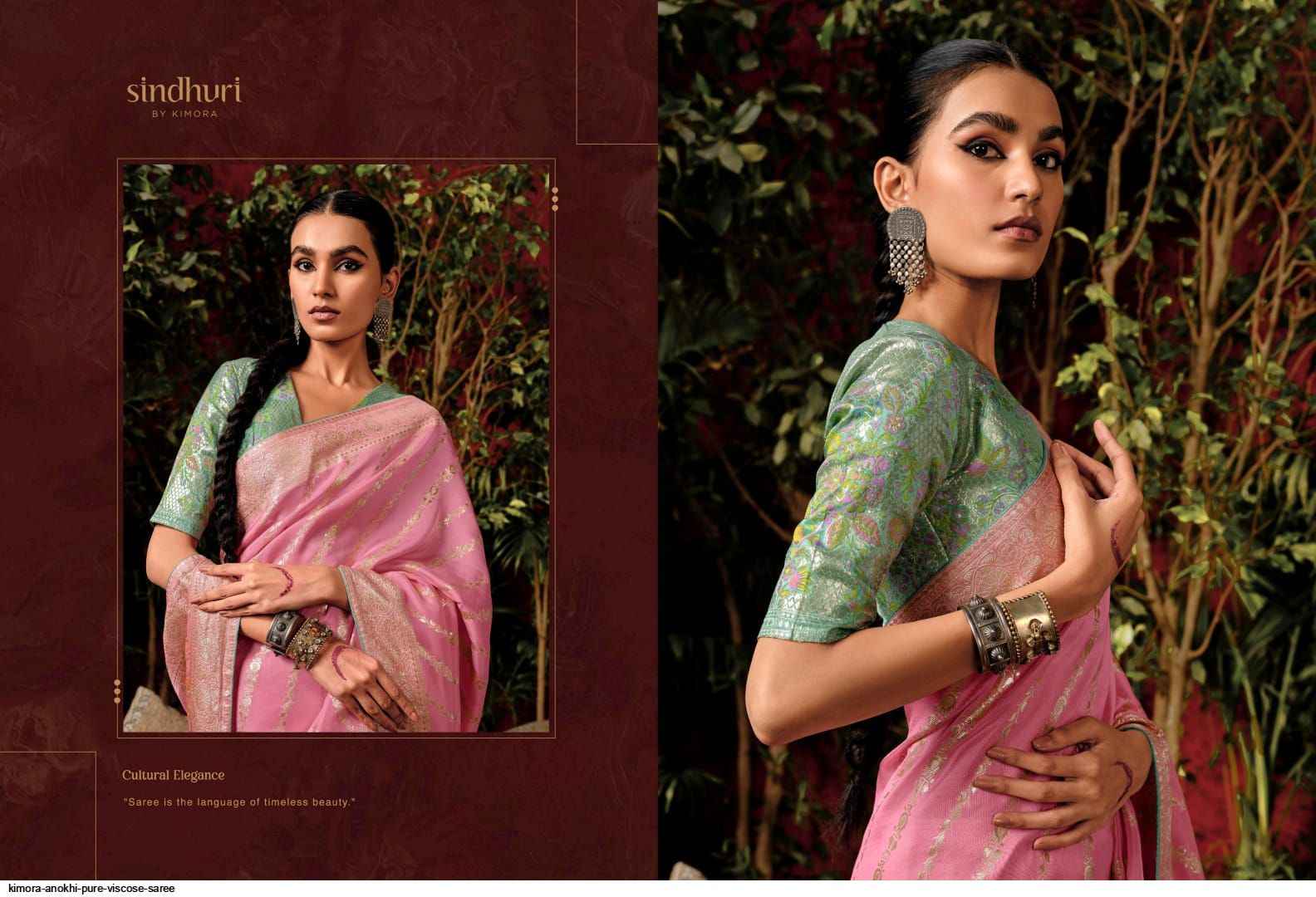 Kimora Anokhi Pure Viscose Dola Silk Saree (9 Pc Catalog)