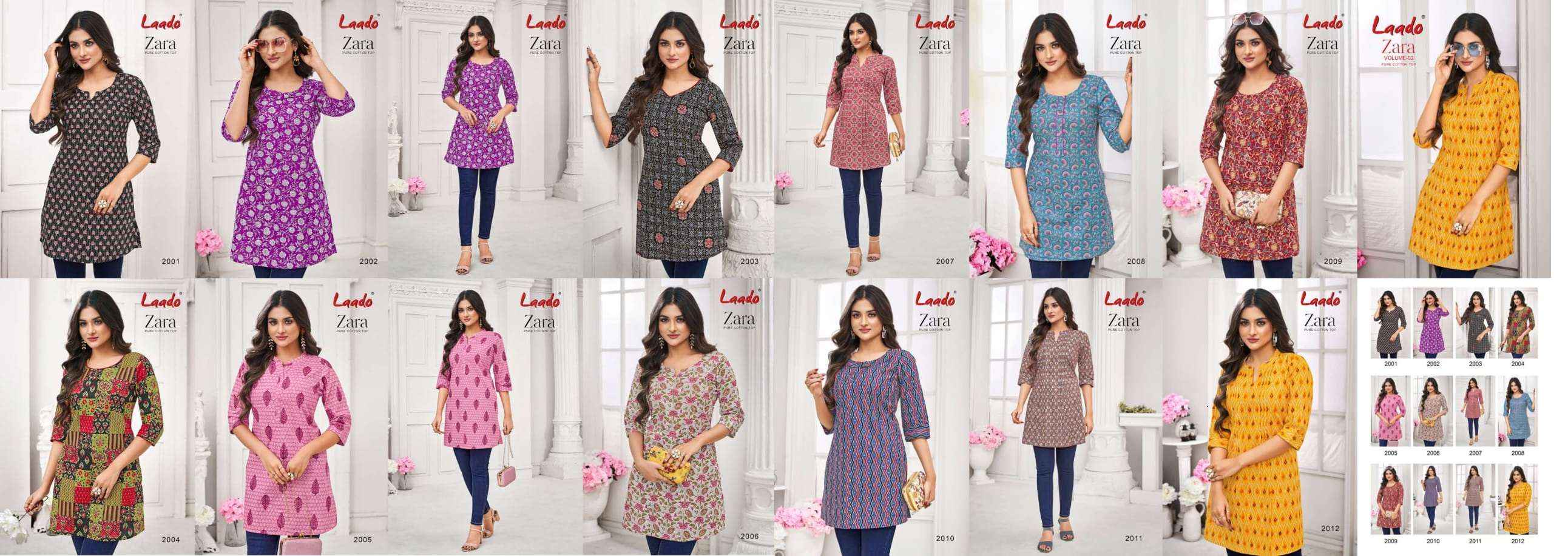 Laado Zara Vol 2 Cotton Kurti 12 pcs Catalogue