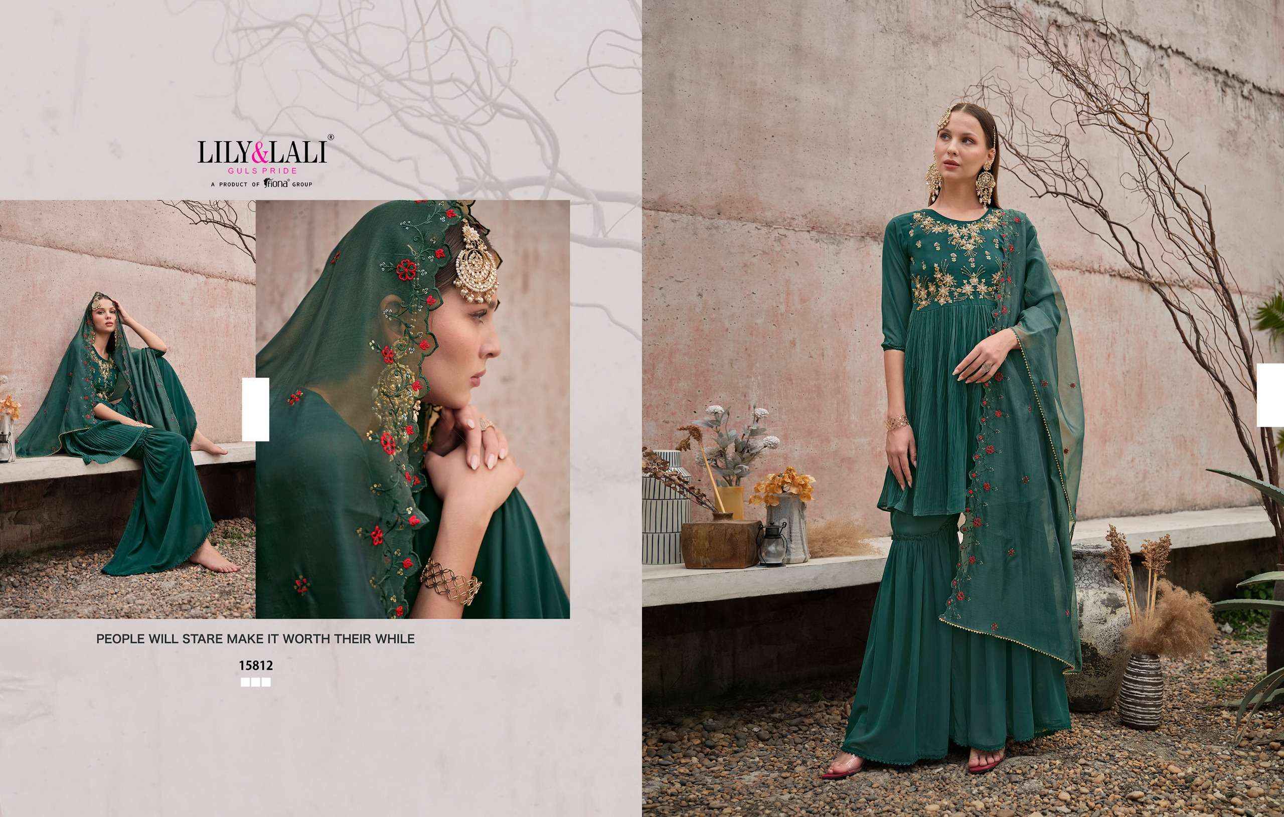 Lily & Lali Didaar Georgette Kurti Combo 4 pcs Catalogue