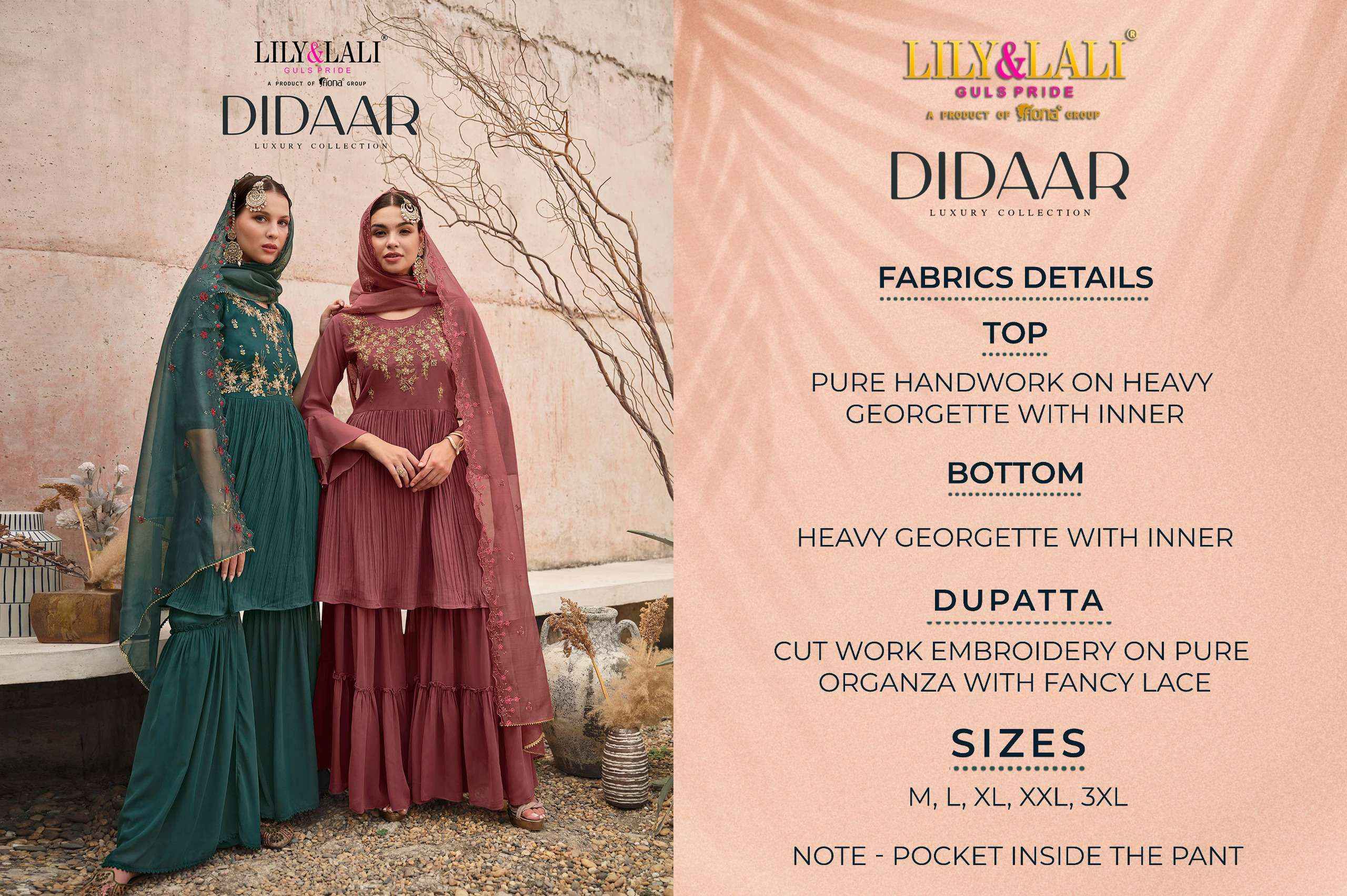 Lily & Lali Didaar Georgette Kurti Combo 4 pcs Catalogue