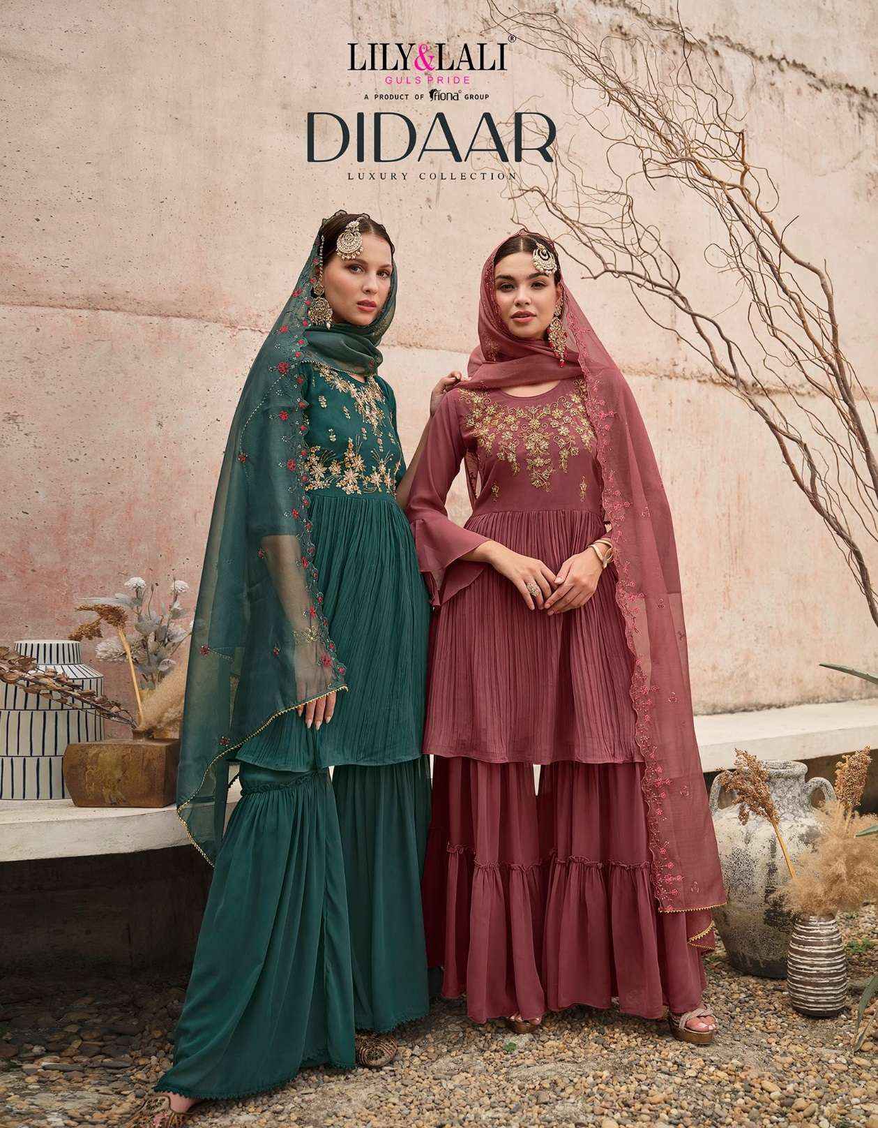 Lily & Lali Didaar Georgette Kurti Combo 4 pcs Catalogue