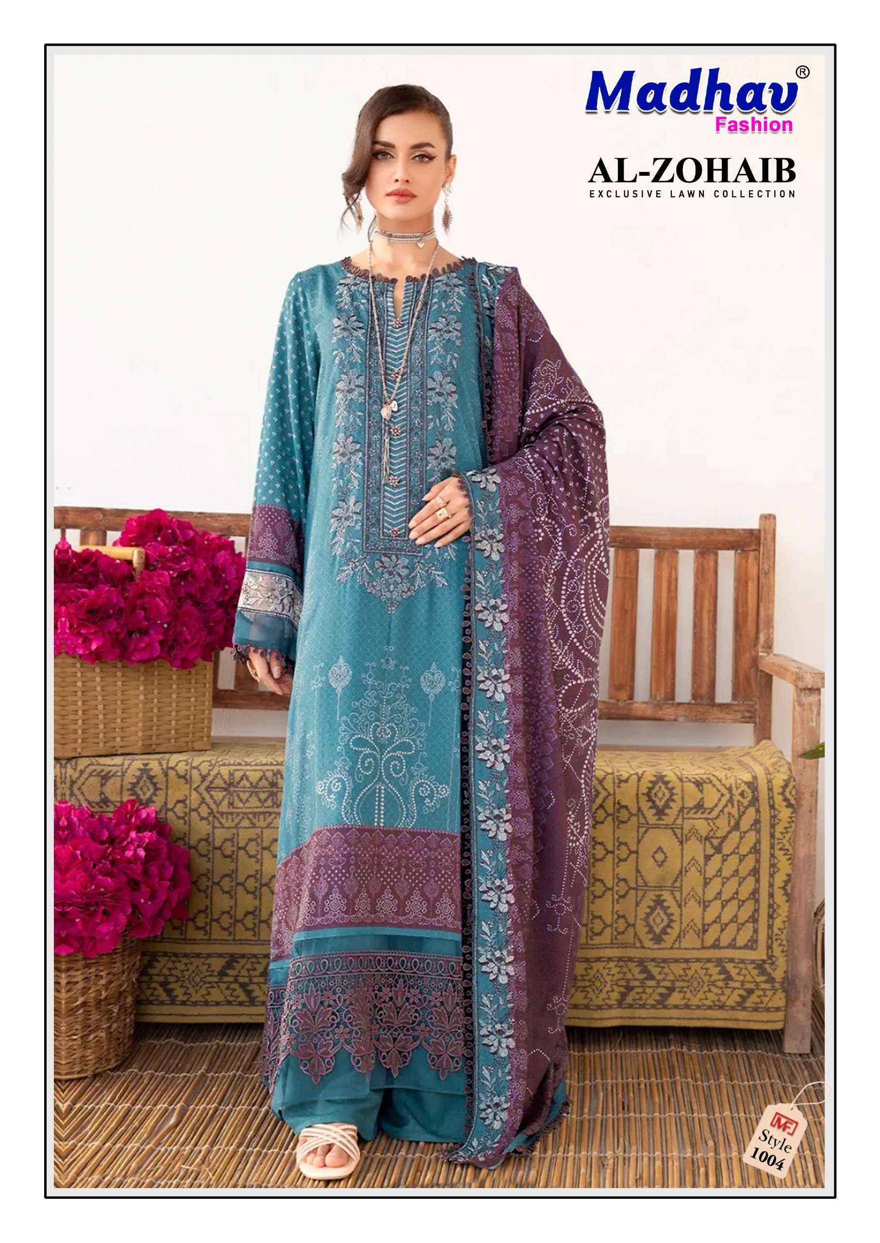 Madhav Fashion Al Zohaib Vol 1 Lawn Cotton Dress Material 6 pcs Catalogue