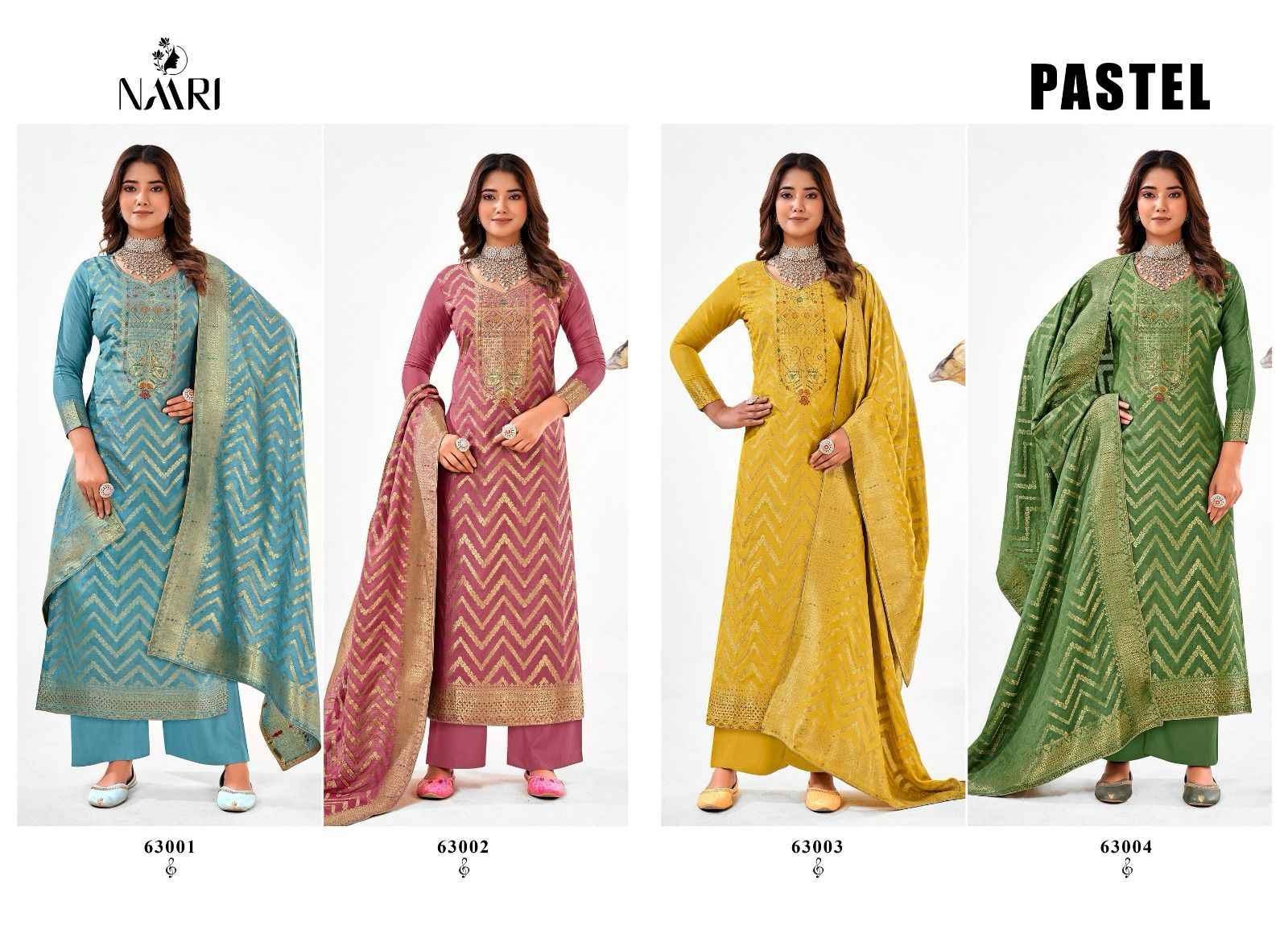 Naari Pastel Viscose Dress Material 4 pcs Catalogue