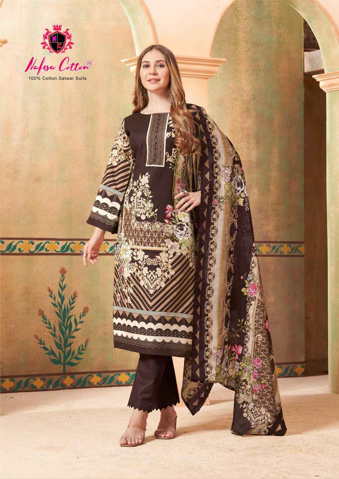 Nafisa Cotton Esra Karachi Vol-4 Cotton Dress Material (6 Pc Catalog)