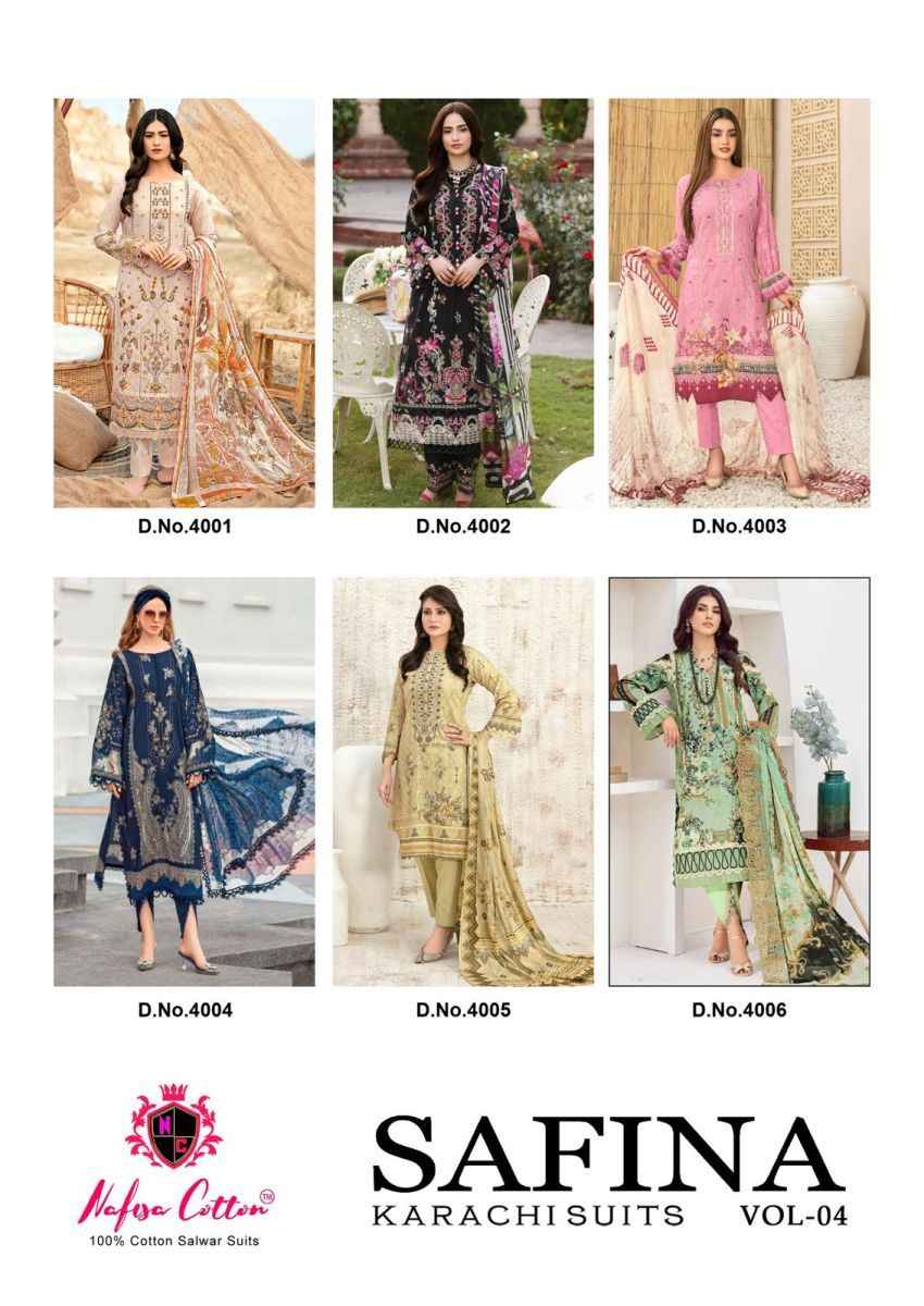 Nafisa Cotton Safina Vol 4 Cotton Dress Material 6 pcs Catalogue