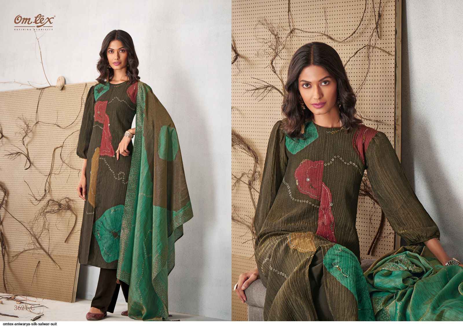 Omtex Aniwariya Silk Dress Material 4 pcs Catalogue