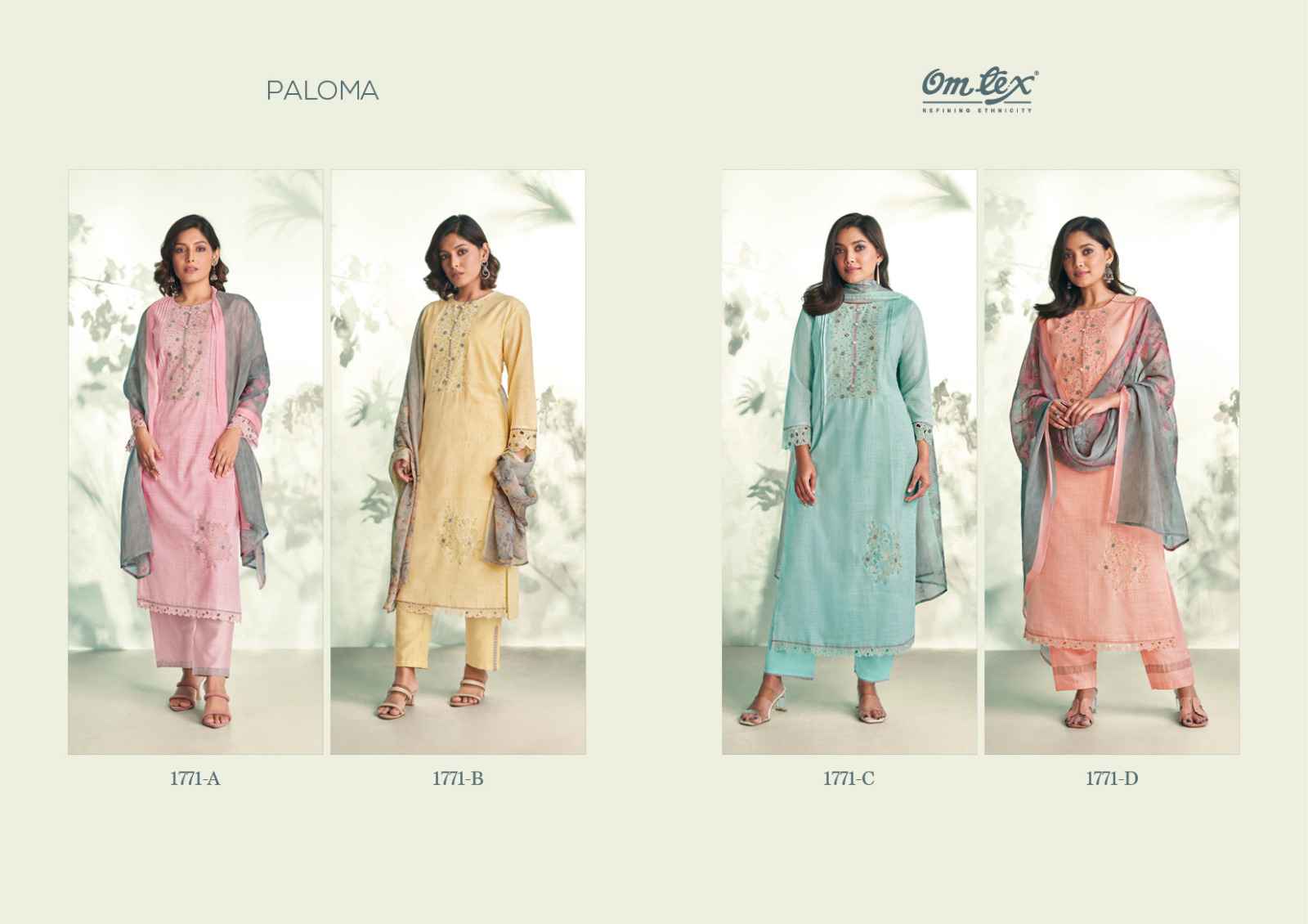 Omtex Paloma Handloom Cotton Dress Material (4 Pc Catalog)