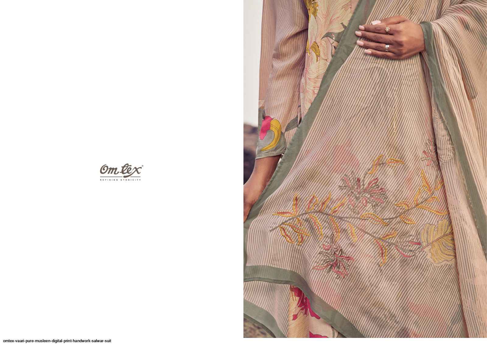 Omtex Vaari Pure Musleen Digital Print Dress Material (3 Pc Catalog)