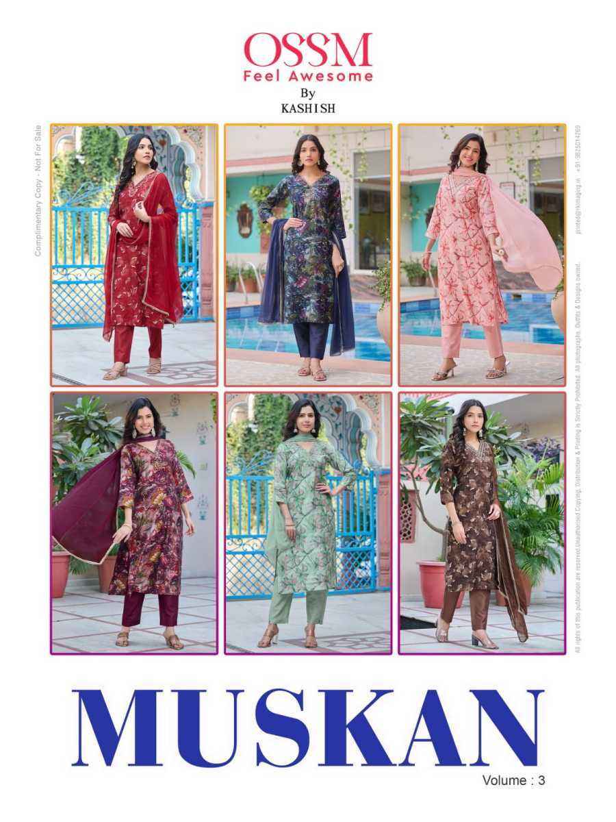 Ossm Muskan Vol 3 Chanderi Kurti Combo 6 pcs Catalogue