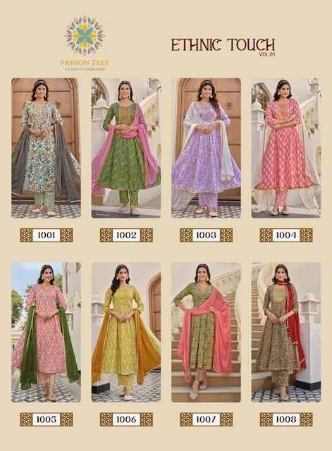 Passion Tree Ethnic Touch Vol 1 Cotton Kurti Combo 8 pcs Catalogue