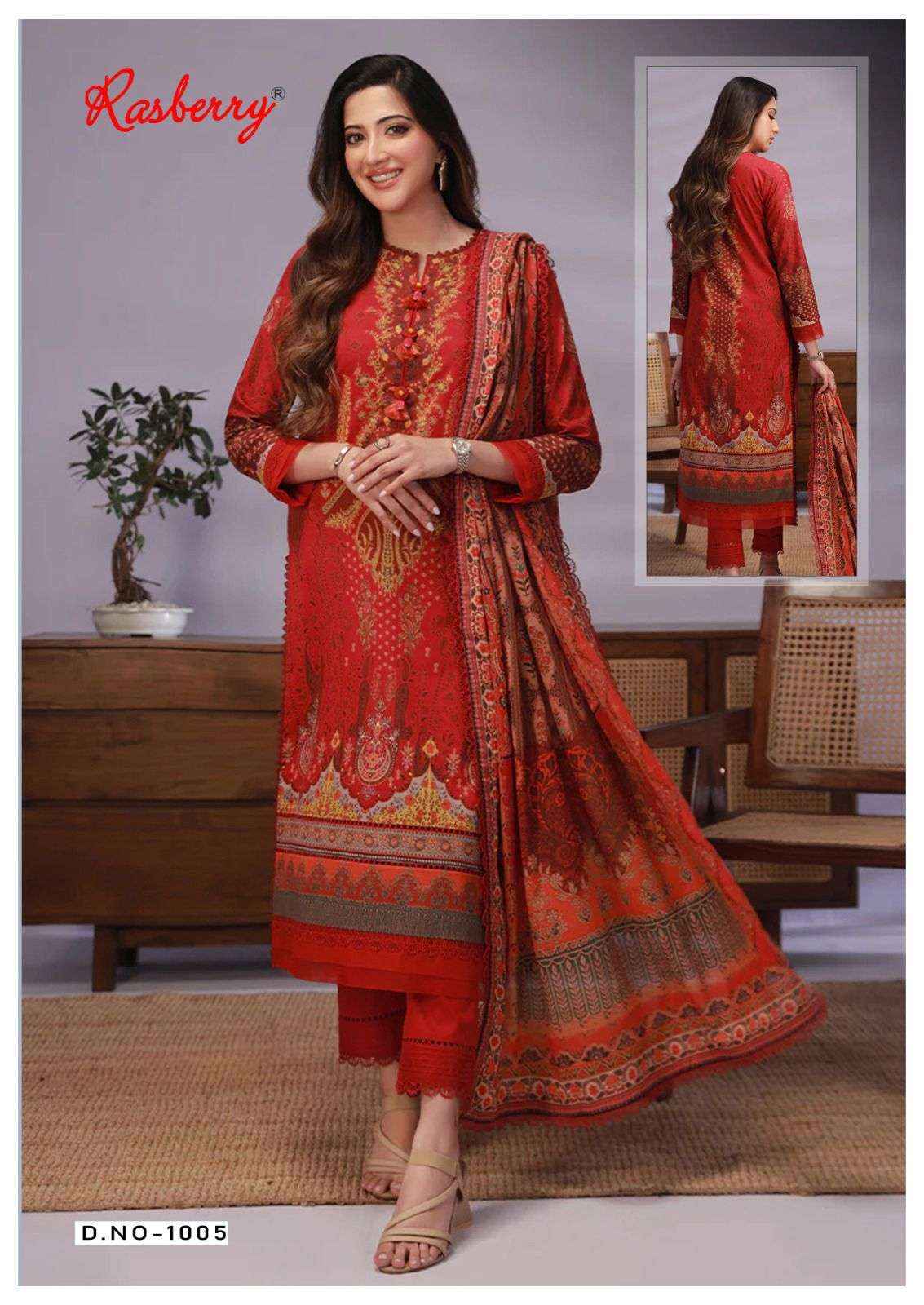 Rasberry Kesar Karachi Vol-1 Cotton Dress Material 6 pcs Catalogue