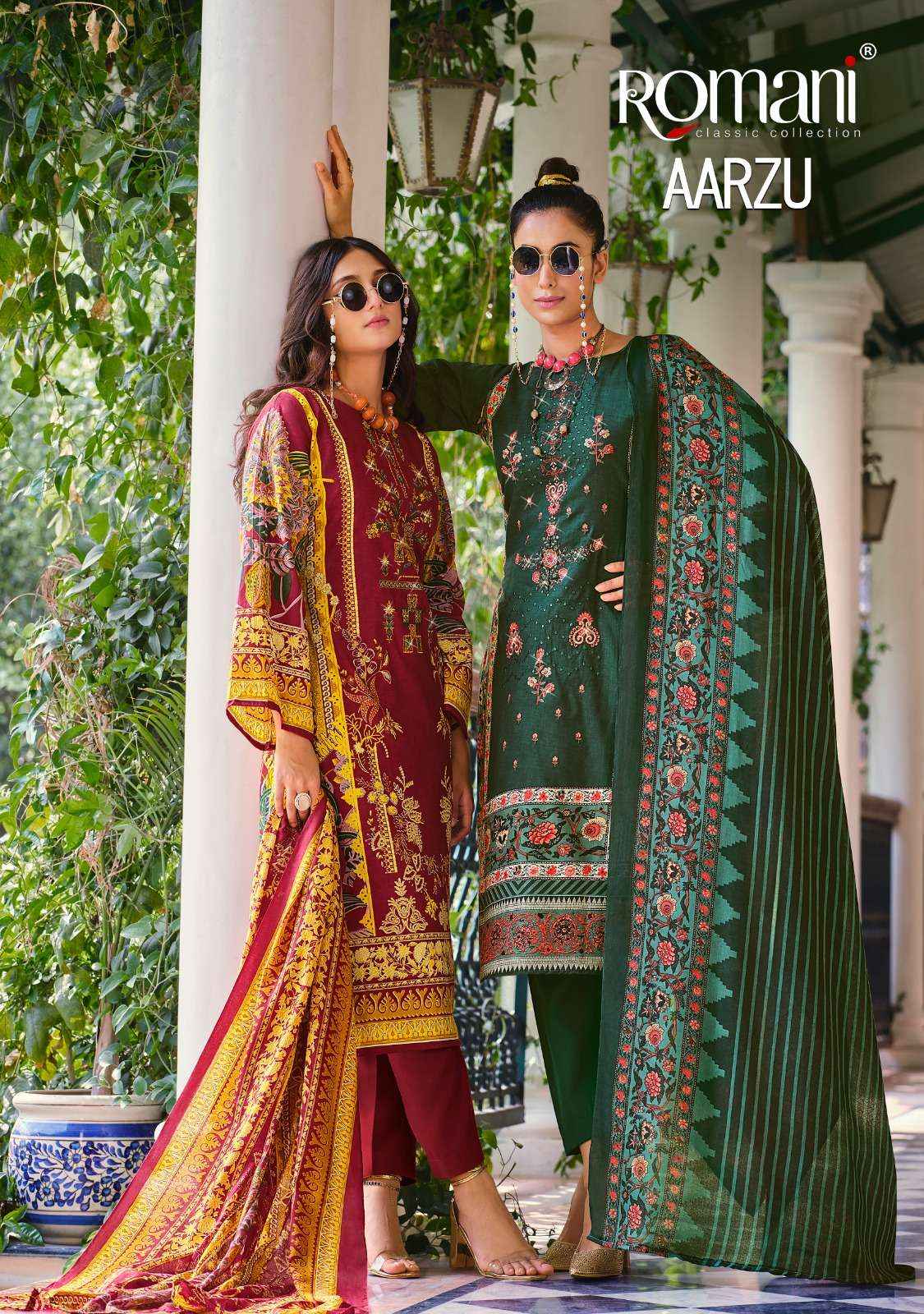 Romani Aarzu Cotton Dress Material 10 pcs Catalogue