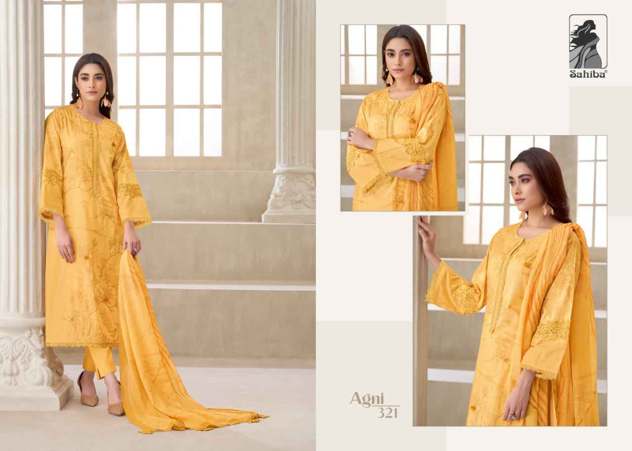 Sahiba Agni Pure Cotton Lawn Print Dress Material (7 Pc Catalog)