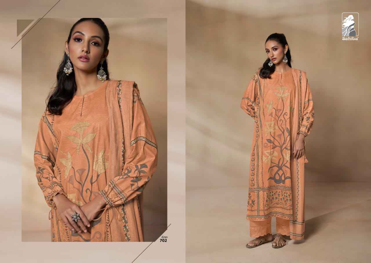 Sahiba Tribal Arts Moscos Cotton Dress Material (6 Pc Catalog)