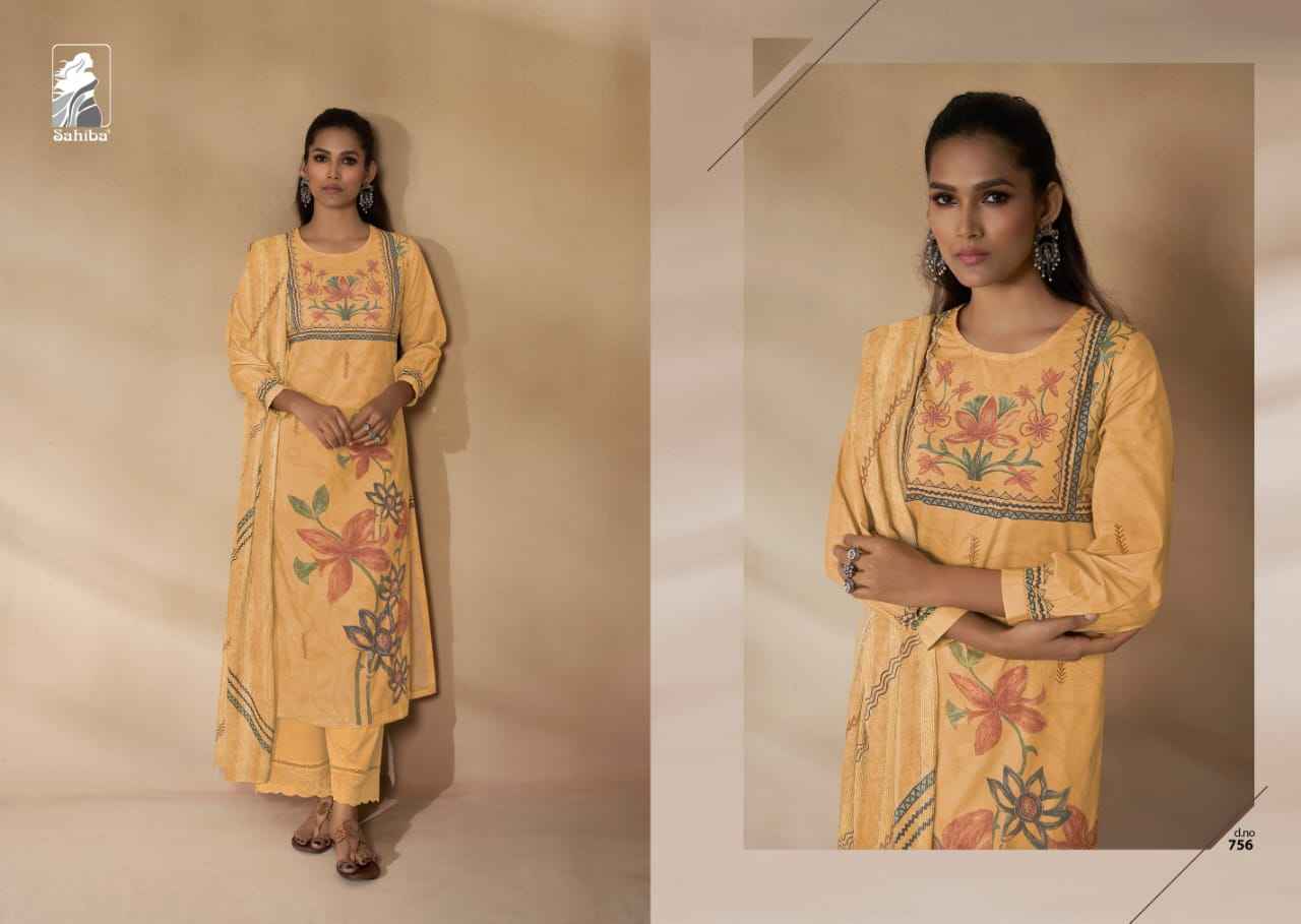 Sahiba Tribal Arts Moscos Cotton Dress Material (6 Pc Catalog)