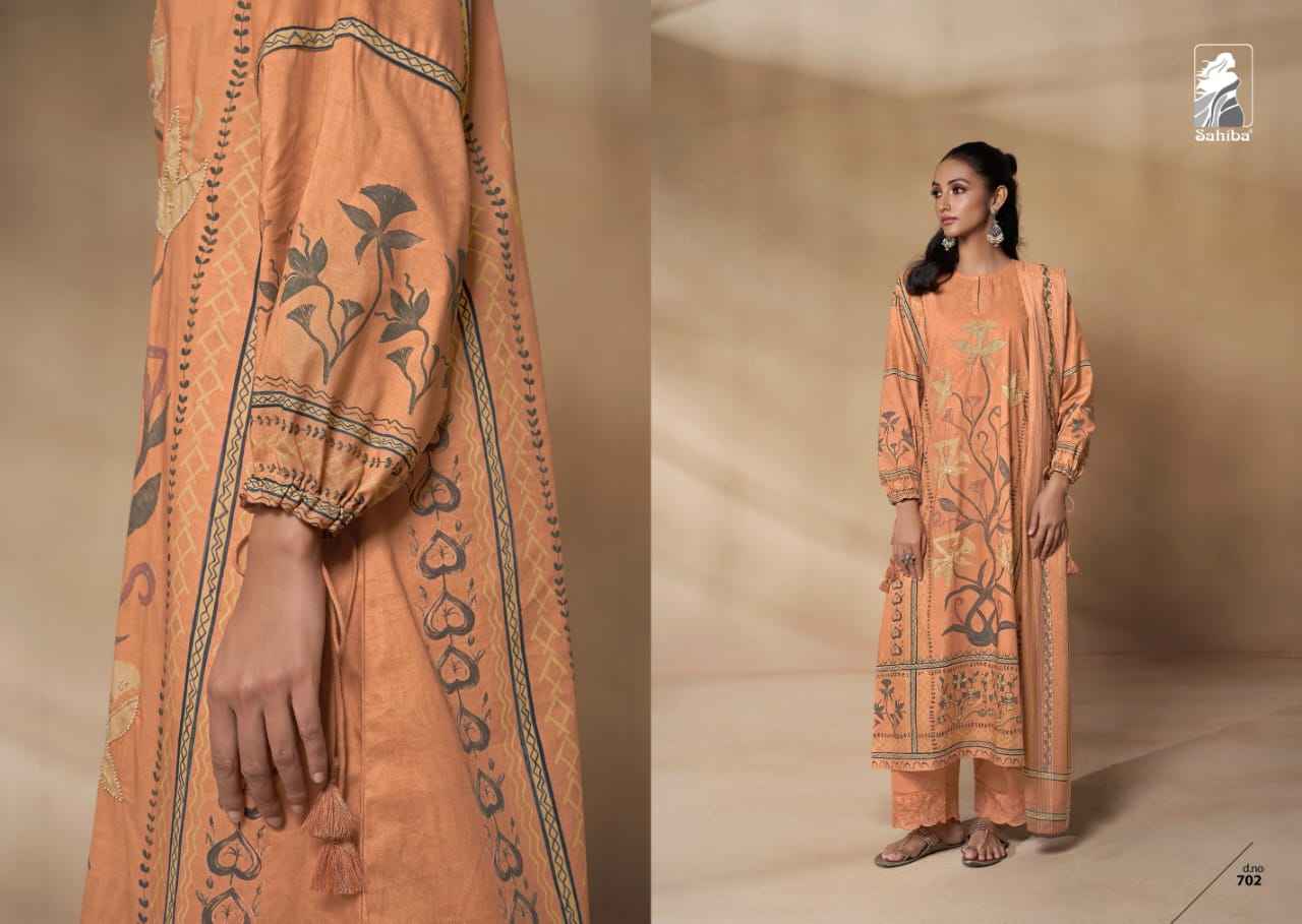 Sahiba Tribal Arts Moscos Cotton Dress Material (6 Pc Catalog)