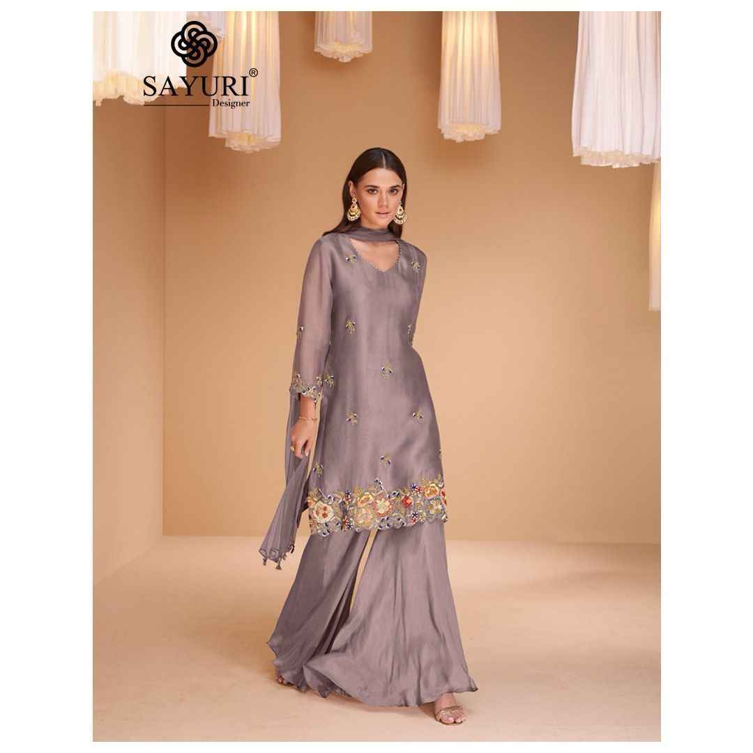 Sayuri Designer Chandni Readymade Organza Silk Dress 4 pcs Catalogue