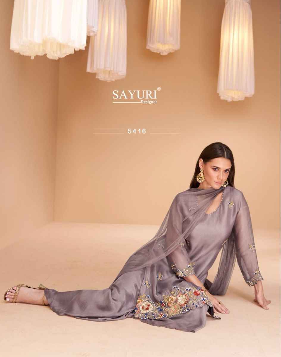 Sayuri Designer Chandni Readymade Organza Silk Dress 4 pcs Catalogue