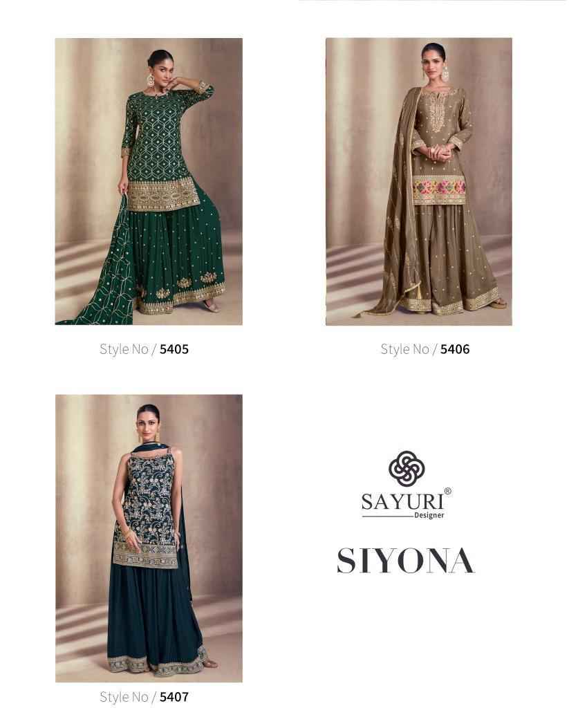 Sayuri Siyona Readymade Chinon Dress 3 pcs Catalogue