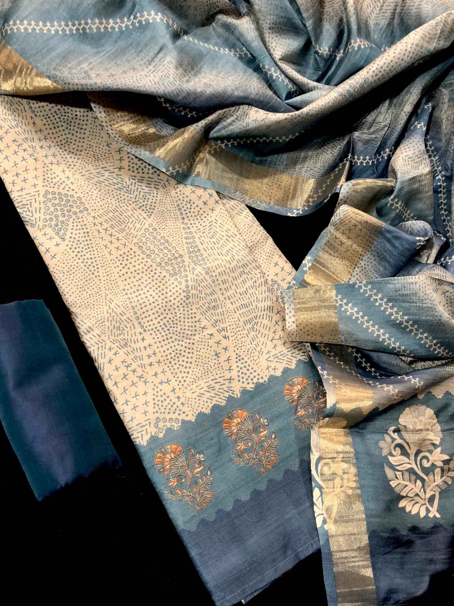 semi silk dress material Latest Semi-Stitched Dress Material by Samyakk - Samyakk: Sarees | Sherwani | Salwar Suits | Kurti | Lehenga | Gowns