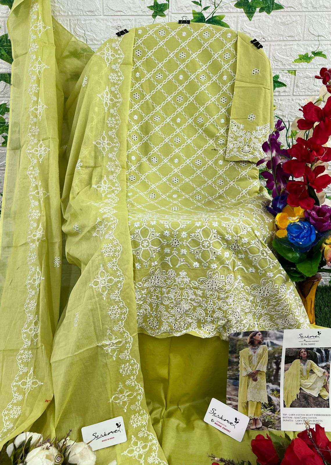 Serine Lawnkari Lawn Cotton Dress Material 5 pcs Catalogue