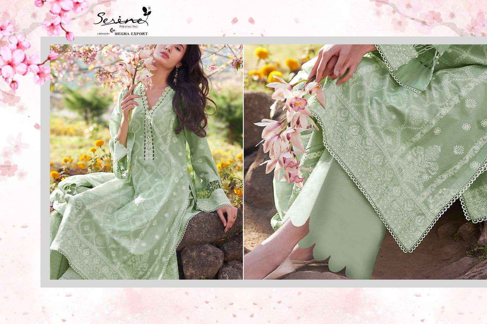 Serine Lawnkari Lawn Cotton Dress Material 5 pcs Catalogue