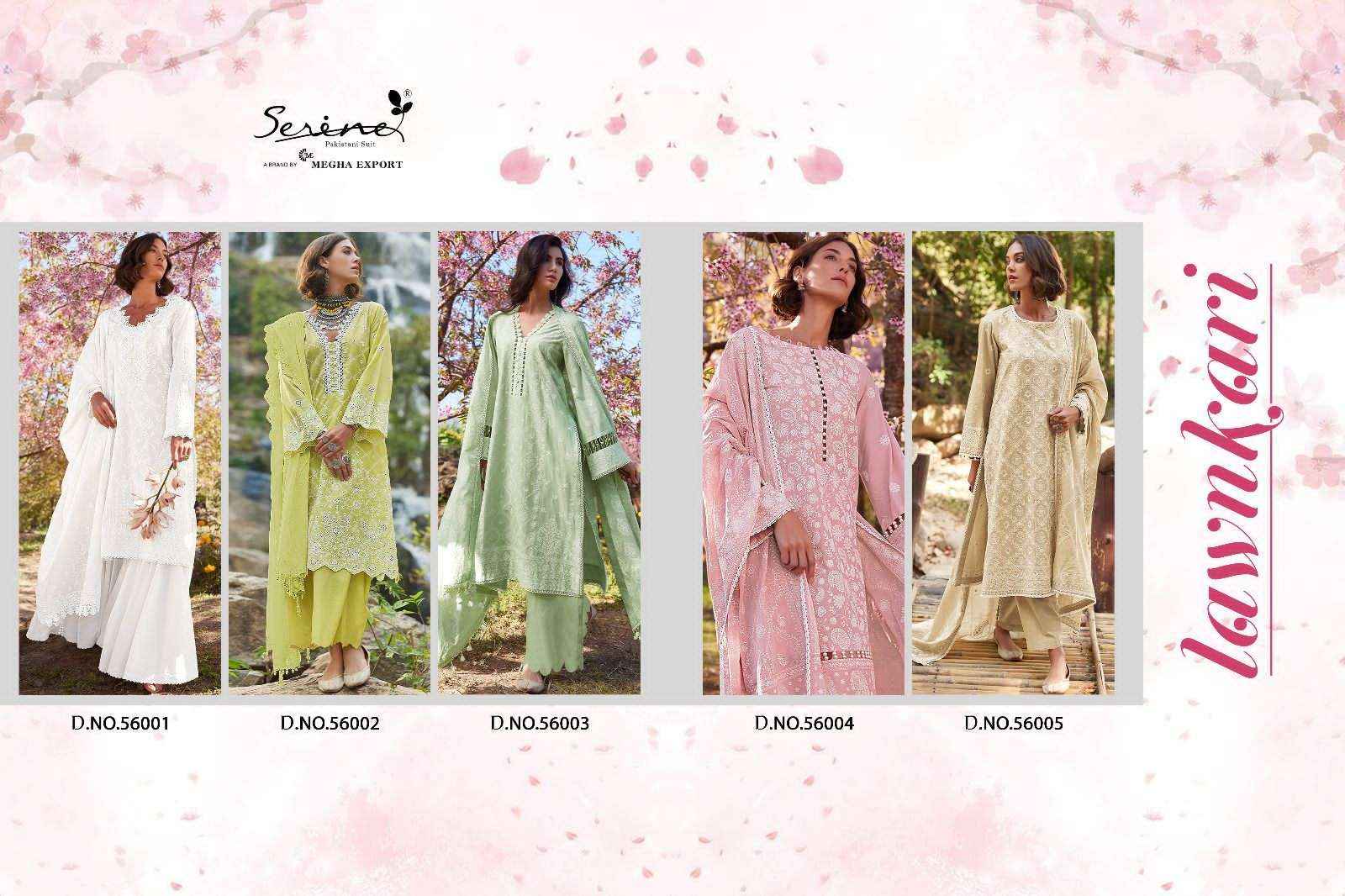 Serine Lawnkari Lawn Cotton Dress Material 5 pcs Catalogue