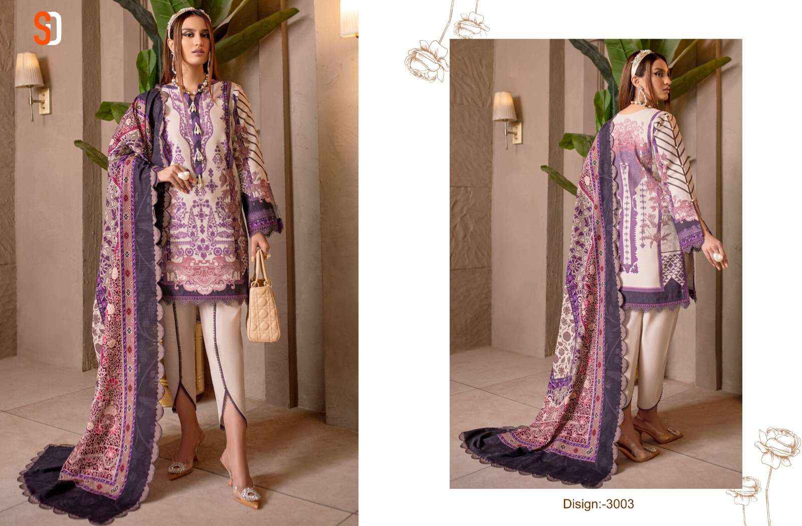 Sharaddha Designer Cheveron Vol 3 Lawn Cotton Dress Material 6 pcs Catalogue