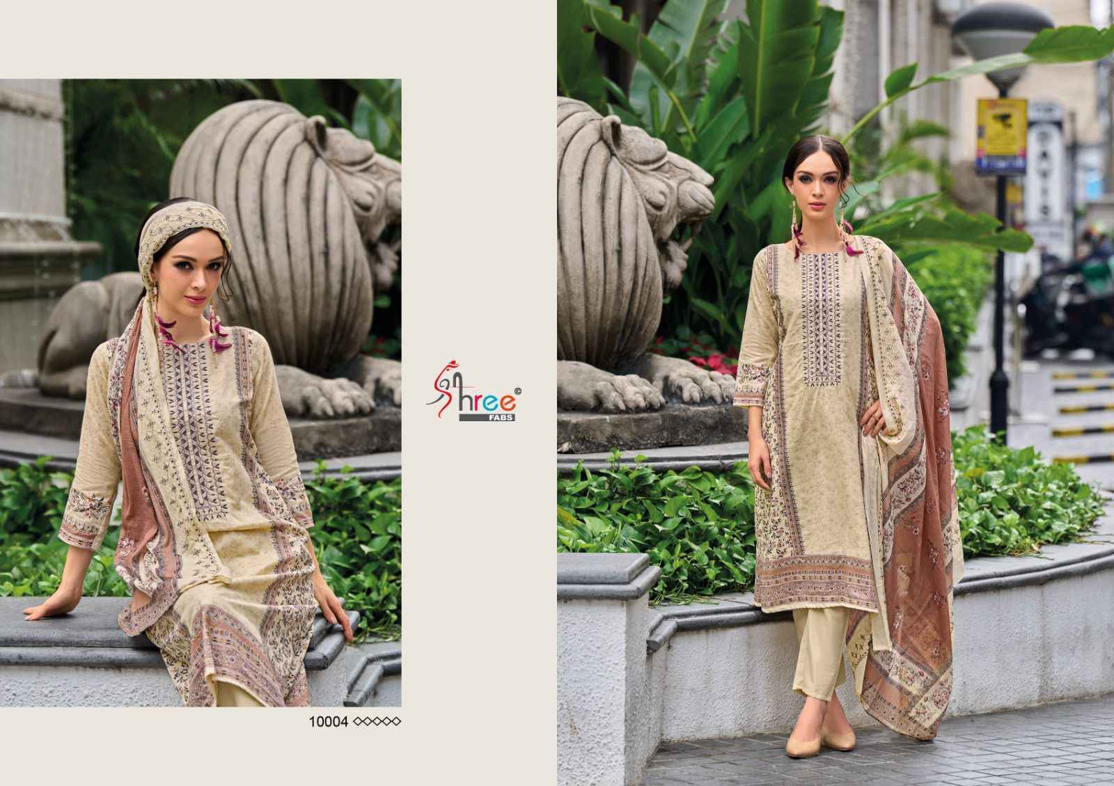 Shraddha Designer Bin Saeed Lawn Collection Vol-10 Cotton Dress Material (6 pc Cataloge)
