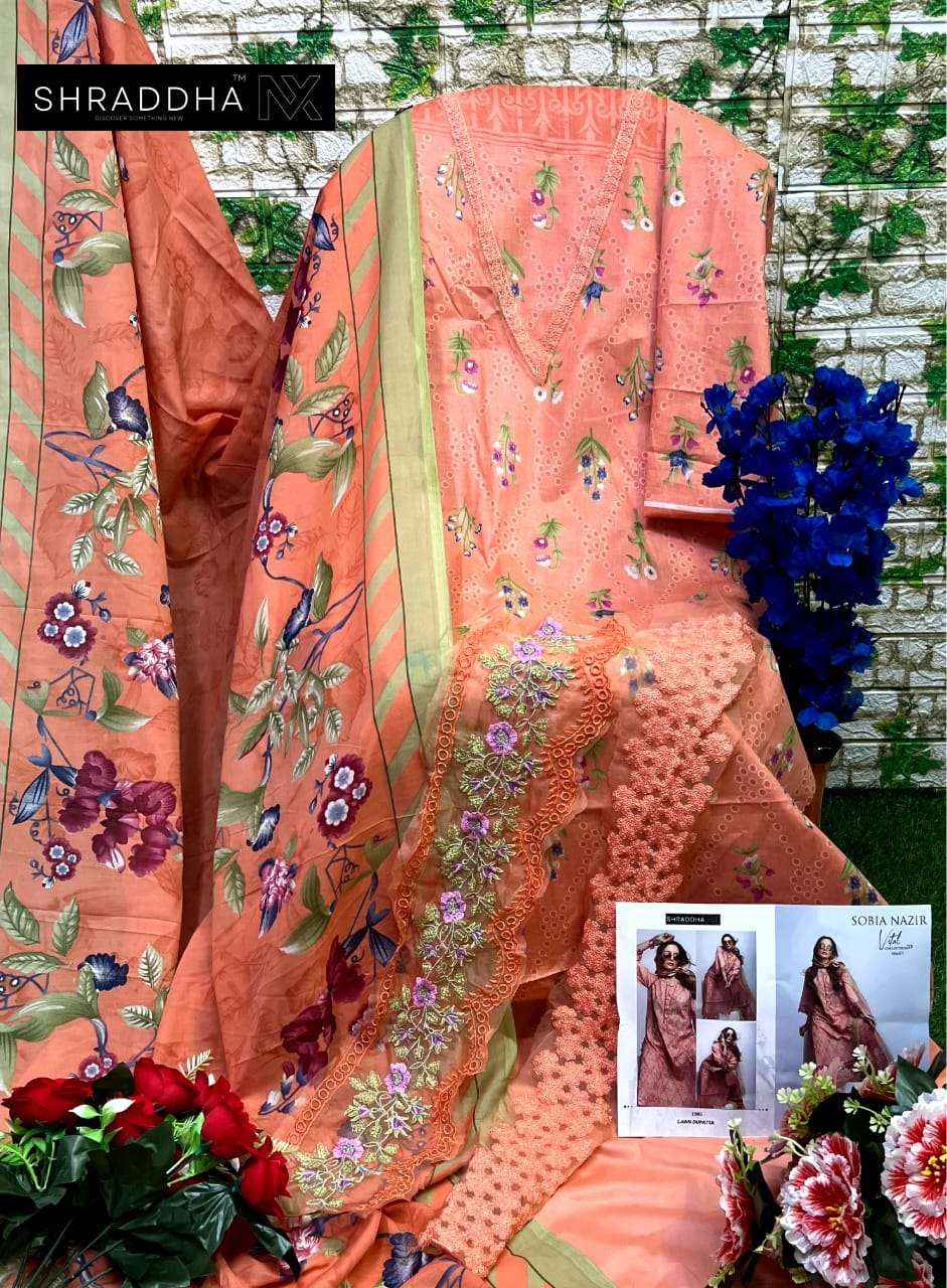 Shraddha Nx Sobia Nazir Vital Vol 1 Lawn Cotton Dress Material 4 pcs Catalogue