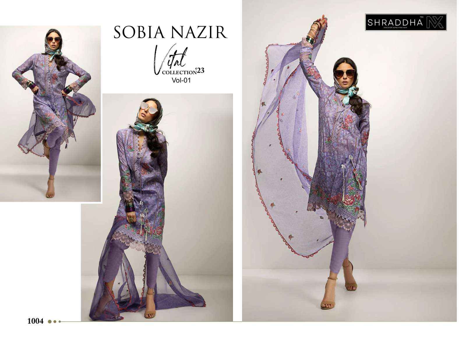 Shraddha Nx Sobia Nazir Vital Vol 1 Lawn Cotton Dress Material 4 pcs Catalogue