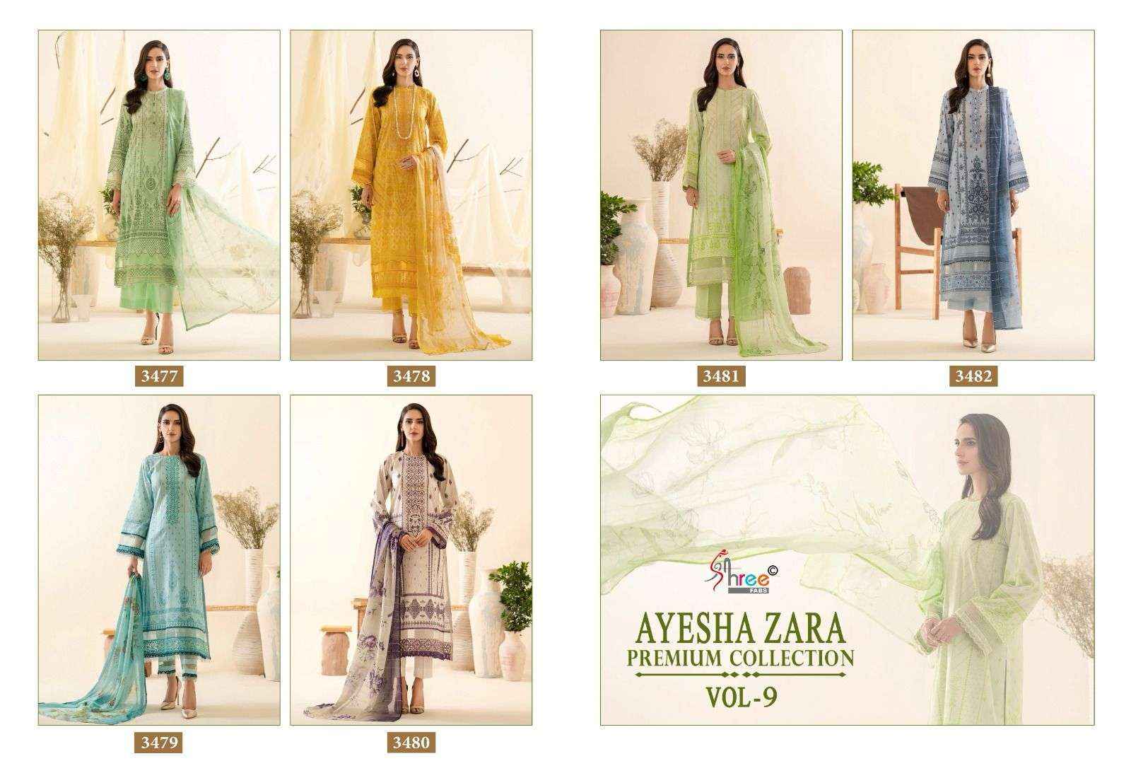 Shree Fabs Ayesha Zara Premium Collection Vol 9 Cotton Dress Material 6 pcs Catalogue