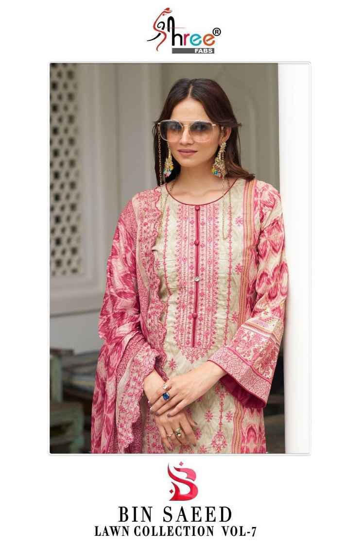 Shree Fabs Bin Saeed Lawn Collection Vol 7 Readymade Lawn Cotton Dress 6 pcs Catalogue