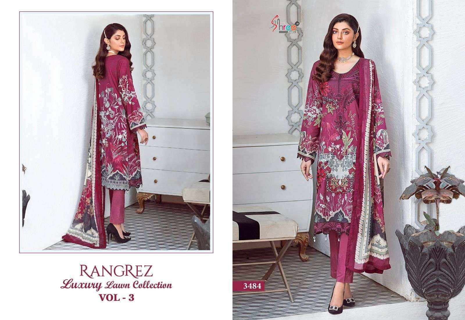 Shree Fabs Rangrez Luxcury Lawn Collection Vol 3 Cotton Dress Material 4 pcs Catalogue