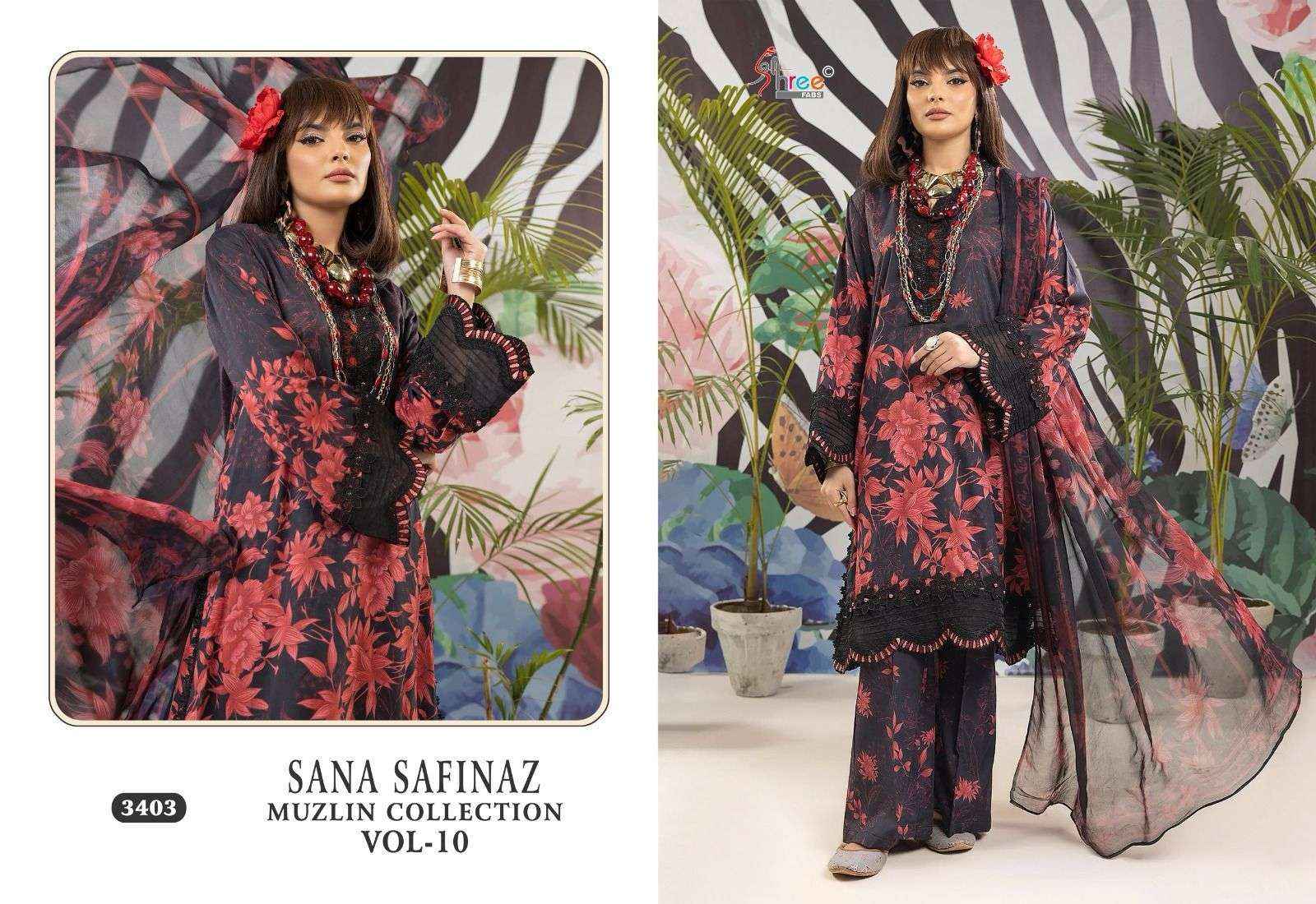 Shree Fabs Sana Safinaz Muzlin Collection Vol 10 Cotton Dress Material 3 pcs Catalogue