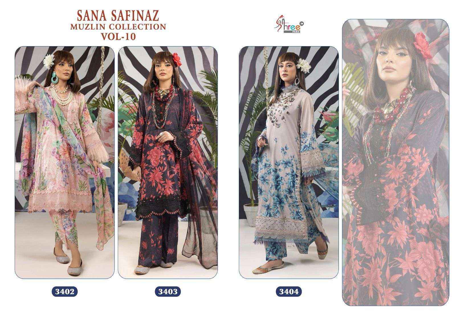 Shree Fabs Sana Safinaz Muzlin Collection Vol 10 Cotton Dress Material 3 pcs Catalogue