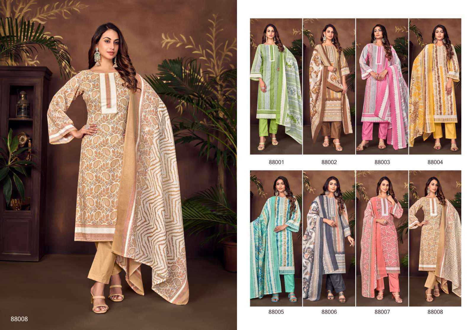 Skt Adhira Vol 6 Cotton Dress Material 8 pcs Catalogue