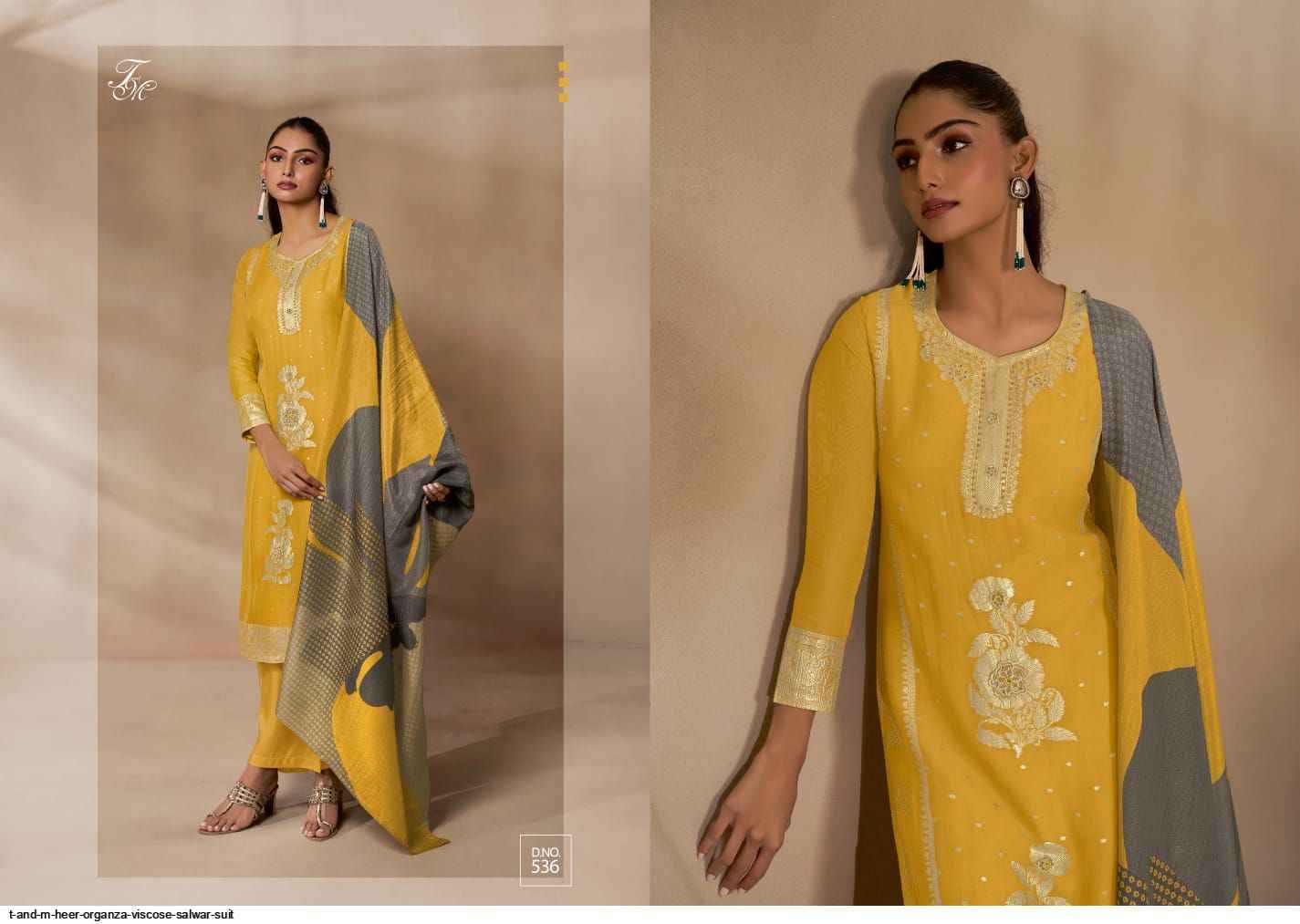 T and M Heer Viscose Dress Material 4 pcs Catalogue