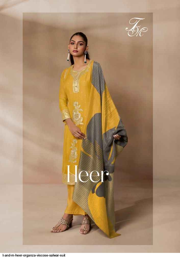 T and M Heer Viscose Dress Material 4 pcs Catalogue