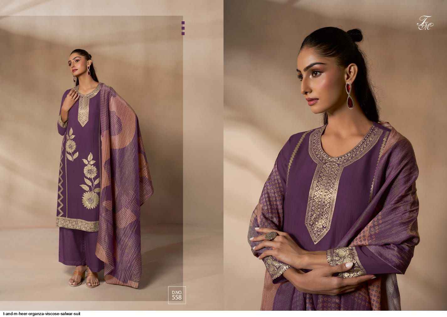 T and M Heer Viscose Dress Material 4 pcs Catalogue