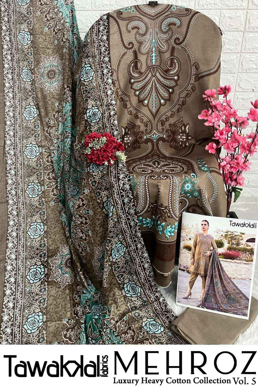Tawakkal Mehroz Vol 5 Cotton Dress Material 10 pcs Catalogue