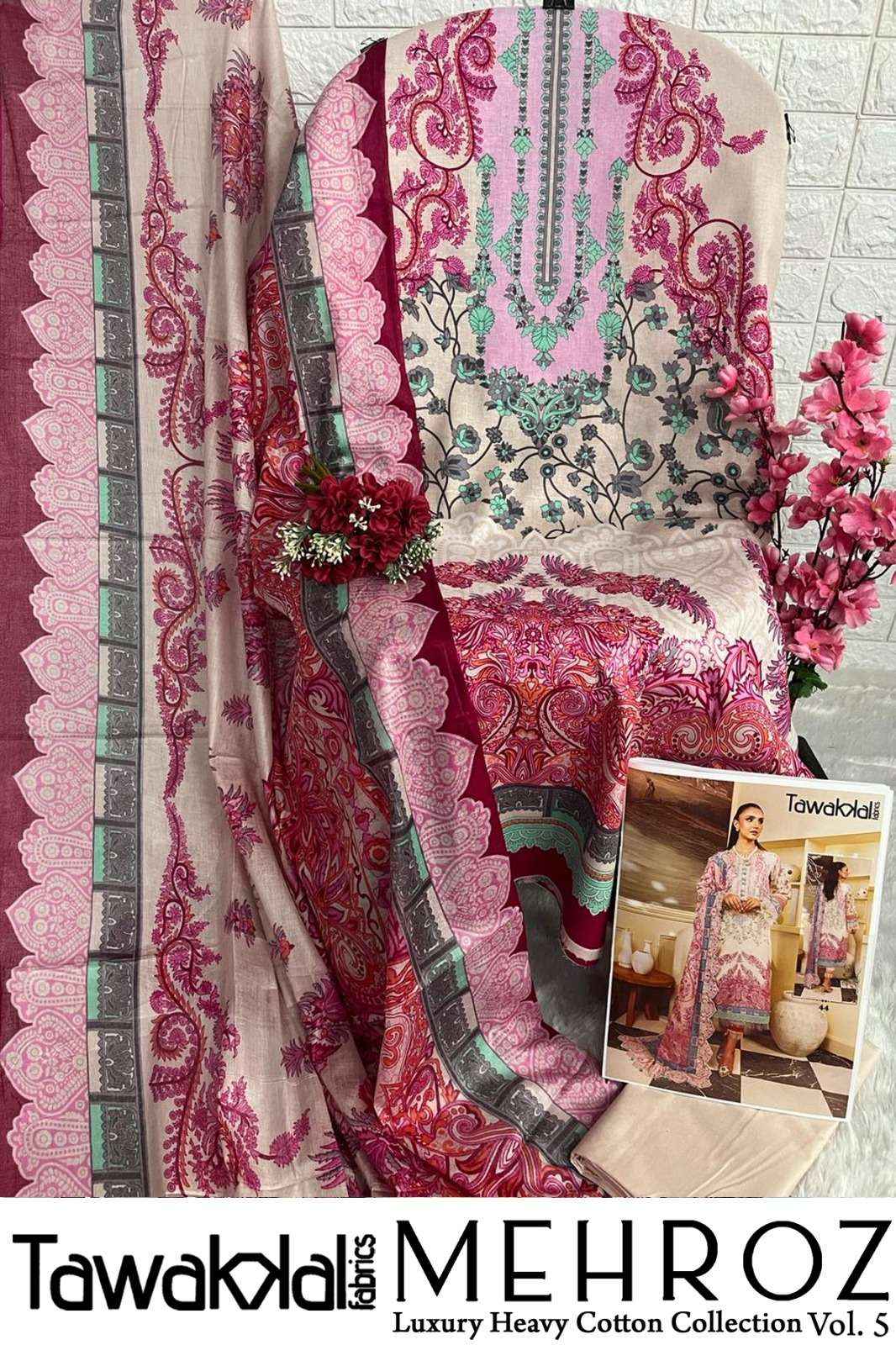 Tawakkal Mehroz Vol 5 Cotton Dress Material 10 pcs Catalogue